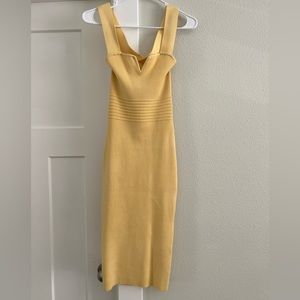 Yellow Express Midi Contour Dress